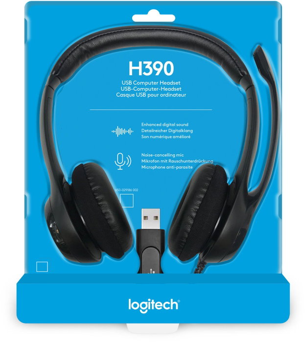 Logitech H390 Auriculares USB Negros